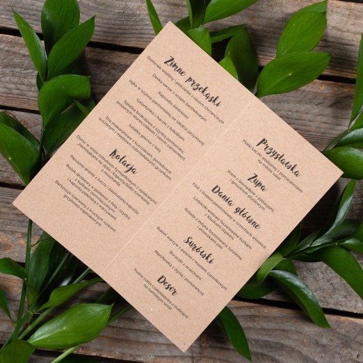 Menu weselne Rustic Blue