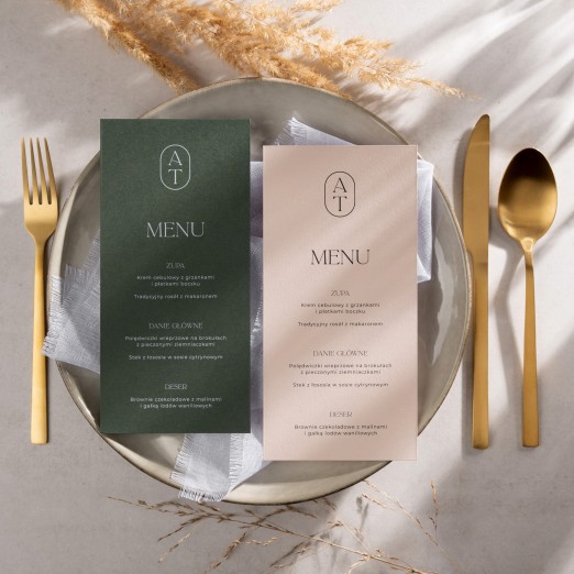 Menu weselne Monogram I