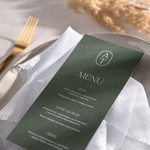 Menu weselne Monogram I