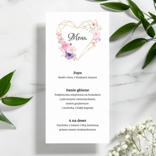 Menu weselne Kwiatowe serce