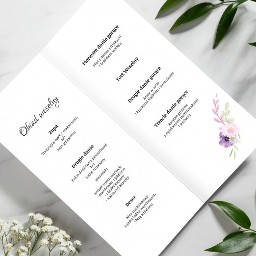 Menu weselne składane...