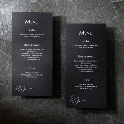 Menu weselne Black Velvet